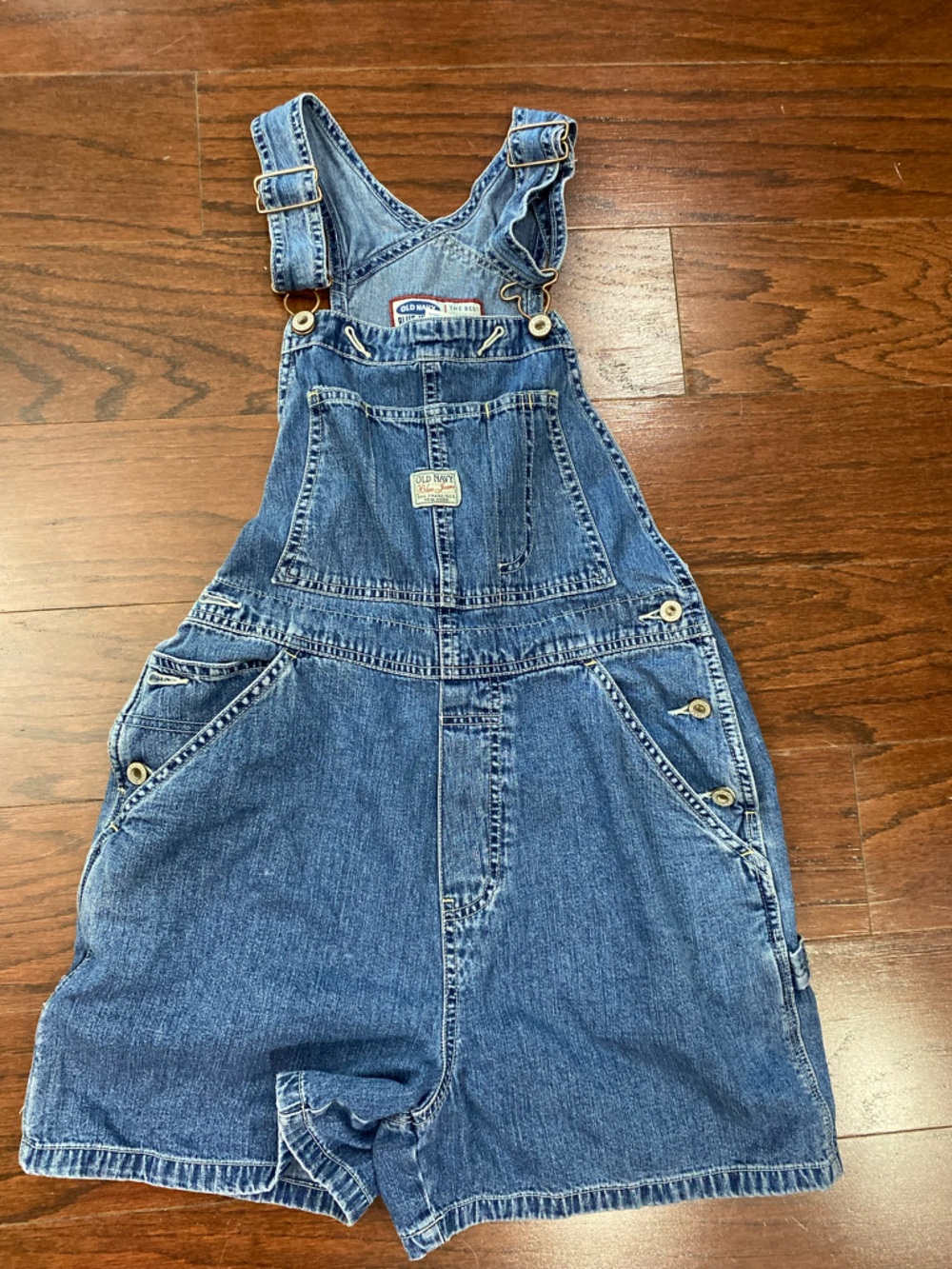 Vintage Old Navy Blue Denim Women’s Short Overalls - Picture 6 of 8